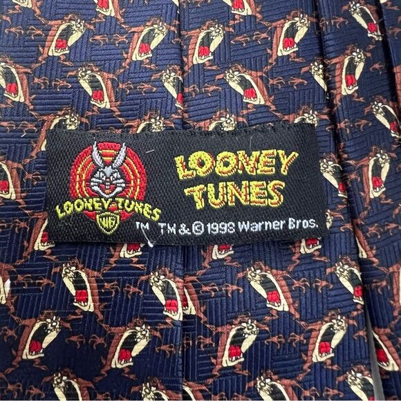 Looney Tunes Taz Cartoon Men’s Tie‎ Blue Novelty Business Casual Retro Necktie - Picture 4 of 8